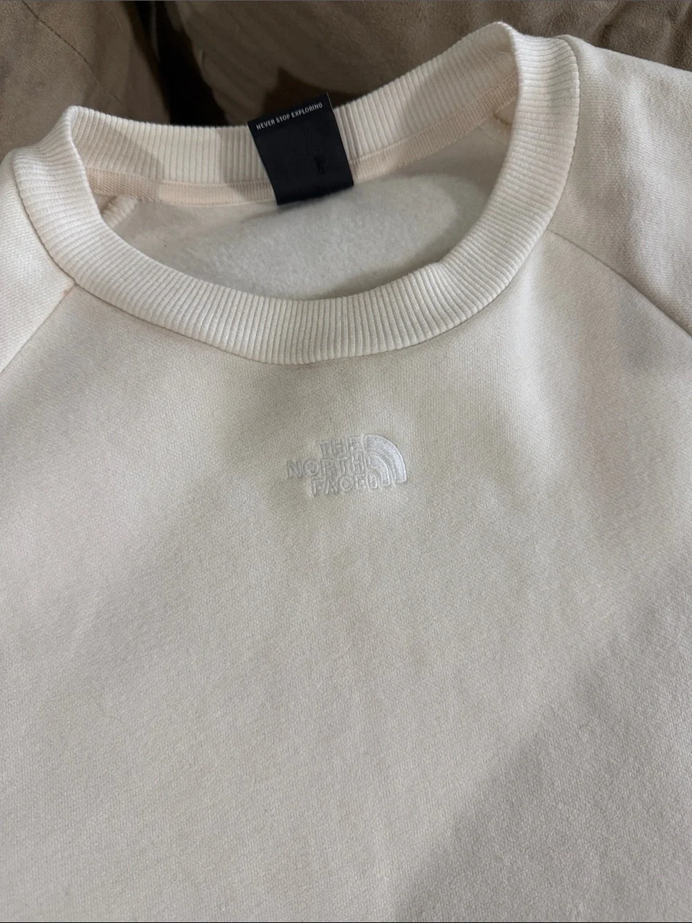 The North Face White Short-Sleeve dolman cropped sweatshirt